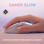 Logitech G705 Wireless Gaming Mouse, Customizable LIGHTSYNC RGB Lighting, Lightspeed Wireless, Bluetooth Connectivity, Lightweight, PC/Mac/Laptop - White Mist | Lightsync Rgb, 100-8200 Dpi, 6 Programmable Buttons, USB-C Rechargeable, 40-Hr Battery, 8