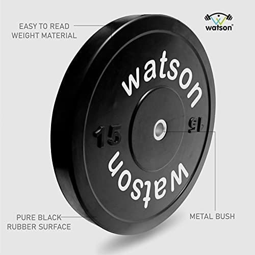Image of WATSON Dumbbell Plates, 30Kg(15Kgx2) 28mm Bumper Weight Plates With 2 Inch Metal Insert, Strength Training Barbell Weights for Home Gym Workouts