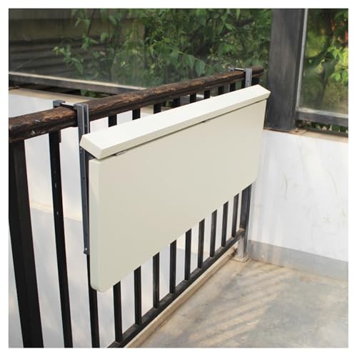 Bar de terrasse blanc au design épuré et plateau rabattable