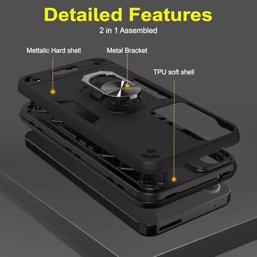 Image of NDCOM for Samsung A55 Back Cover, A55 Samsung Mobile 5G Back Cover, Samsung A55 5G Back Cover Ring Holder Case