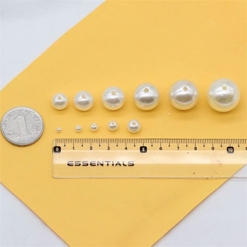 500 g/Beutel 4/6/8/10/12/14/16/18/20 mm Acryl-Abstandsperlen, Imitationsperlen, runde Perlen, lose Perlen für die Schmuckherstellung, weiß, 16 mm x 500 g Beutel