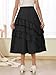 GORLYA Girls Boho Asymmetrical Tiered Ruffle Hem Long Swing Casual Fancy Maxi Skirts 6-16Years (GOR1247,Black,14Y)