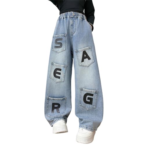 Pantalones vaqueros holgados de niña para jugar libres este otoño