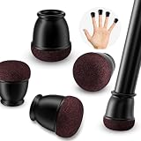 Ezprotekt 32 protezioni in silicone per gambe di sedie extra piccole, coppe da 1,5 cm, tappi per gambe per sedie da 10 mm-15 mm, sgabelli rotondi neri in feltro marrone per piedi delle sedie