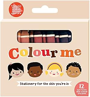 Colour Me Kids® Skin Colour Crayons that Celebrate Diversity (1 pack: with 12 Large Crayons) - Multicultural Skin Tone Crayons