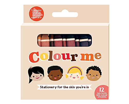 Colour Me Kids COLOUR ME KIDS Skin Color Crayons (12 pack) - Large 3.5 inch - multicultural skin tone crayons that Celebrate Diversity 1LXB2102020