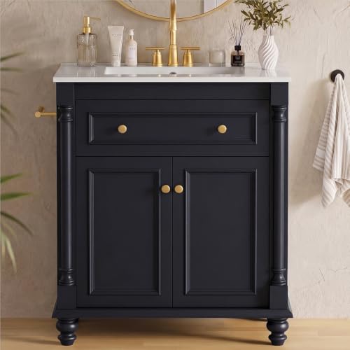 YESHOMY 30" Bathroom Vanity with Sink, Bathroom Storage Cabinet, Dark Blue