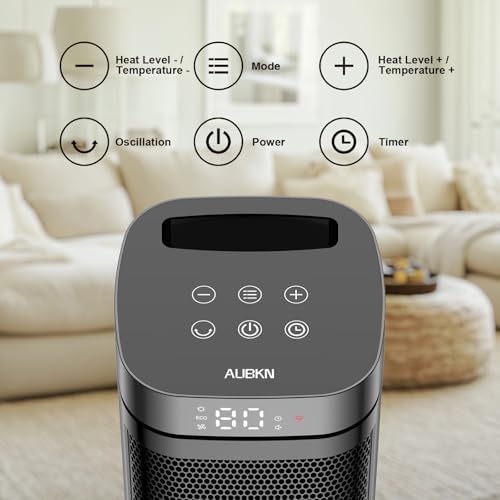 Portable Space Heater, 1500W Ceramic Heating Fan with Thermostat, Remote Control, 3 Heating Modes, 70° Oscillation, Ideal for Office, Home, and Bedroom Use - 1