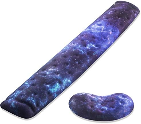 BRILA Ergonomic Memory Foam Mouse Wrist Rest Support Pad Cushion for Computer, Laptop, Office Work, PC Gaming - Massage Holes Design - Wrist Pain Relief (Black Mouse Wrist Rest)