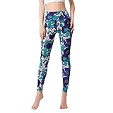 [アシュレイ] ヨガパンツ レディース レギンス 吸汗速乾 ストレッチ 9分丈 アクティブウェア プリント 柄パンツ (04#) YG285,L