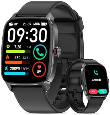 （04:00時点） スマートウォッチ【2026新モデル・AIアシスタント搭載】iPhone対応 アンドロイド対応 1.85インチ大画面 Bluetooth5.3通 Line/SMS/Gmailメッセージ通知 Smart Watch 睡眠記録・健康管理 スポーツウォッチ 100種類の運動モード 腕時計 IP68防水 薄型軽量 多種類文字盤 バンド交換可能 多機能 レディース メンズ 日本語取扱説明書 (ブラック)