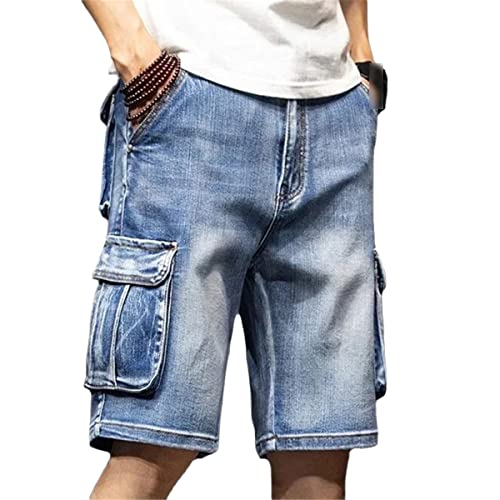 Short en jean homme Kelsiop de coupe cinq points en denim Bleu 1 durable