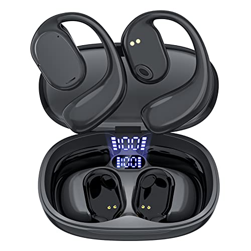 Open Ear Headphones Wireless Bluetooth 5.3 Earbuds With Mic For Android & Iphone, Waterproof Sports Earphones With Led Power Display Hifi Stereo Sound Headset For Sport Workouts Running Cycling #TOP15