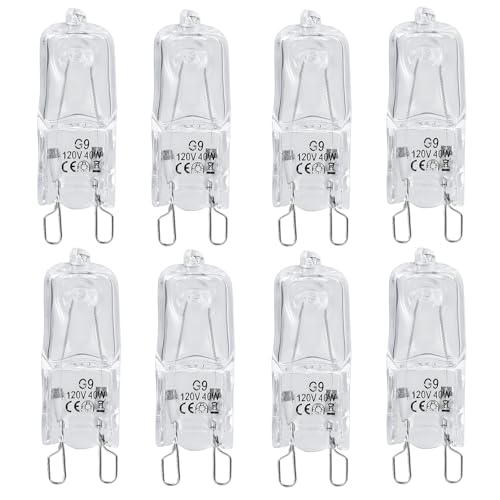 8-Pack WB25T10102 Lamp Halogen Bulb G9 40W 120V, Replacement for