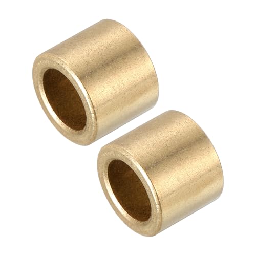 QUARKZMAN Buchsenlager 16mm Bohrung x 20mm Außendurchmesser x 10mm Länge Selbstschmierende Messingbuchsen Gleitlager Für Gleitbewegungen Maschinenteile (Goldton 2 Stück)