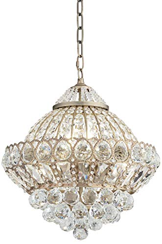 Vienna Full Spectrum 81148 Wallingford Antique Brass Gold Chandelier Lighting 16 Inch Wide Clear Crystal Shade 6-Light Fixture thumb #1