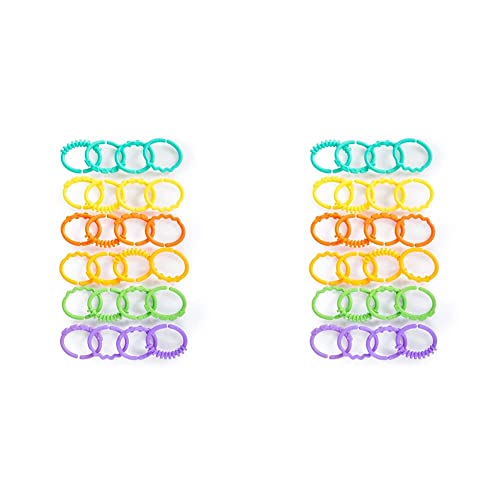 Image of Bright Starts Lots of Links Rings - for Stroller or Carrier Seat - BPA-Free 24 Pcs, Ages 0 Months Plus (Pack of 2)