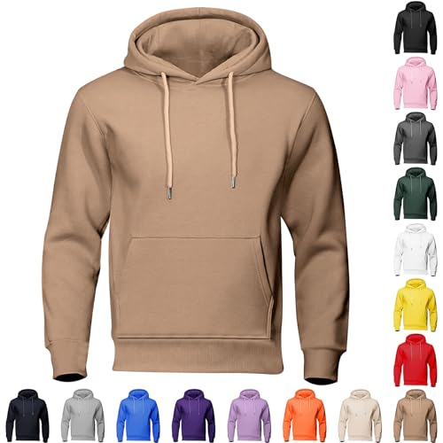 Men's Plain Hoodie UK Sale Clearance Fleece Lined Sweatshirt