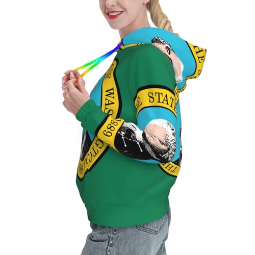 Sweat à capuche drapeau Washington parfait pour vos sorties d'automne