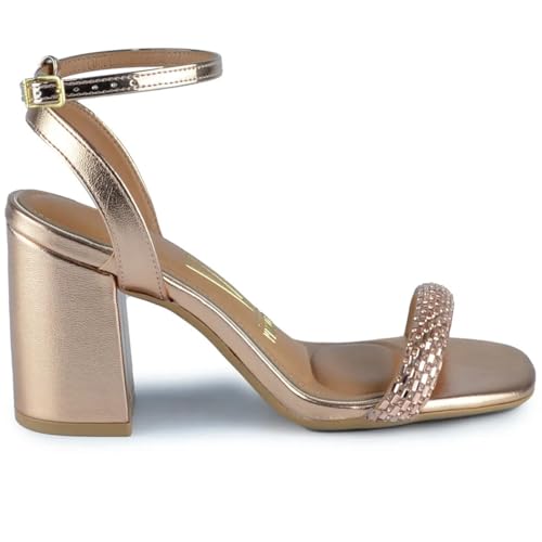 Sandália Vizzano Salto Bloco Tira Brilho Feminino 6409211