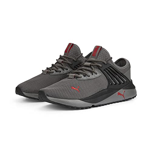 Image of PUMA mens Pacer Future Sneaker, Castlerock-black-high Risk Red, 9 US