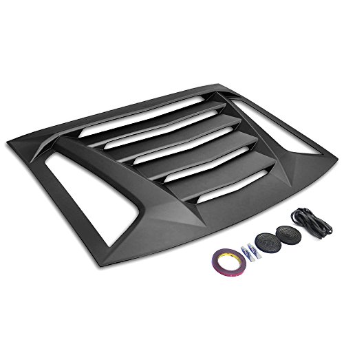 IKON MOTORSPORTSWindow Louver Compatible With 2011-2022 Dodge Charger, Ikon V2 Style Unpainted Black ABS Rear Vent Cover