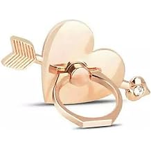 Love Heart Ring Holder for Cell Phone Case, Cupids Arrow Bling Glitter Sparkly Cell Phone Ring Holder for Phone, Gold iPhone Ring Holder Grip for Back of Phone, Cute Ring Finger Kickstand Stand