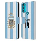 Head Case Designs Officially Licensed Argentina National Football Team Exequiel Palacios 2024/25 Player Home Kit 1st Group Leather Book Wallet Case Cover Compatible with Motorola Moto G71 5G