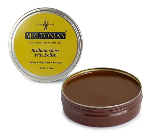 Meltonian Shoe Wax Polish Paste For Brilliant Gloss | Shines, Nuorishes, Protects | (Light Brown, 50ml/1.69oz)
