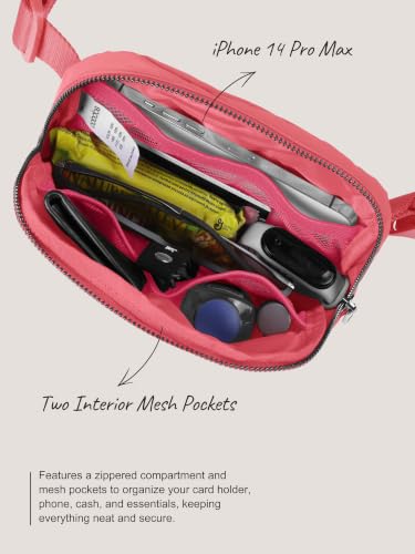 Image of ODODOS Unisex Mini Belt Bag with Adjustable Strap Small Fanny Pack for Workout Running Traveling Hiking, Raspberry