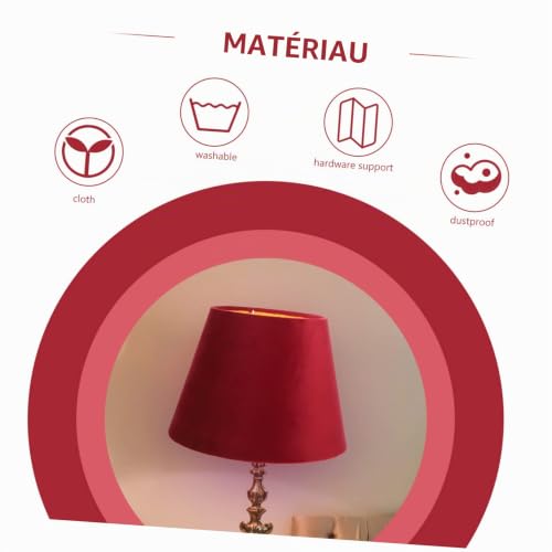 ABOOFAN Abat-jour en Tissu Rouge Léger et Décoratif Compatible E27, Facile à Installer, pour Lampe de Sol ou Murale Chambre ou Maison – vue 8