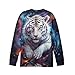 ZFRXIGN Cool Tiger Boys Sweatshirts 8-10 Years Kids Outfits Fashion Clothing Children Shirts Girls Long Sleeve T-Shirts Yoga Crew Neck Athletic Pullover Galaxy Animal Outfits