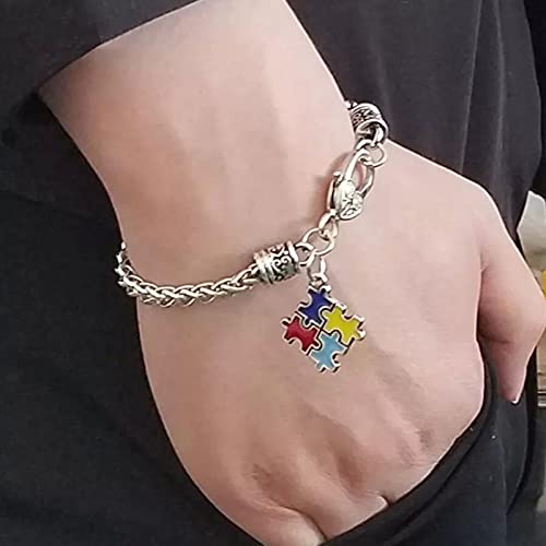 Bracelets à breloques puzzle colorés, le cadeau idéal en émail