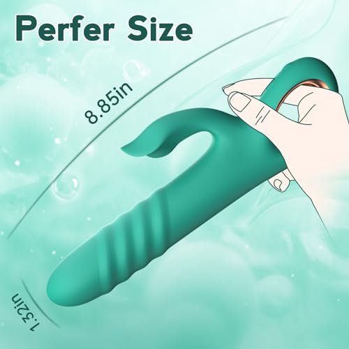 Image of Thrusting Vibrator Sex Toy for Women - G Spot Vibrator Clitoral Stimulator Dual Rabbit Dildo Vibrator with 10 Powerful Vibration 10 Thrust Modes, Adult Toy for Women