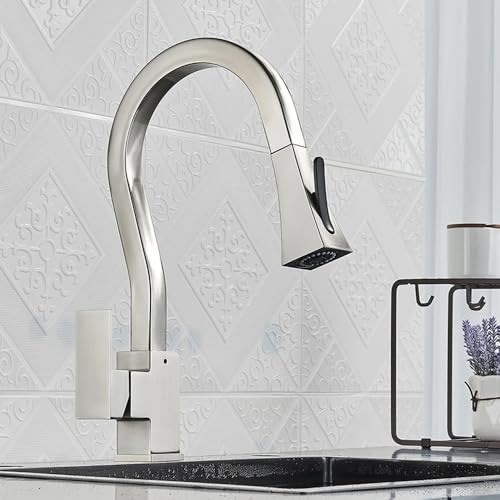 Robinet mitigeur à bec extractible 2 jets et commande rotative eau chaude froide