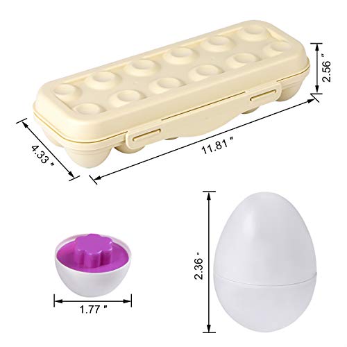 Hhyn Matching Eggs Set With Beige Eggs Holder, Upgraded Toddler Egg Toys Learning Shapes And Colors Educational Puzzle Sorting Games Improve Motor Skills For Kids Easter Gift, 12 Eggs #TOP3