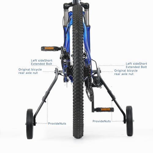 TAYIZOO Heavy-Duty Bike Training Wheels for 24-29 Inch Bicycles - 300LB Capacity Adjustable Stabilizers with Thickened High-Carbon Steel & Durable Rubber Wheels - Thumbnail 4