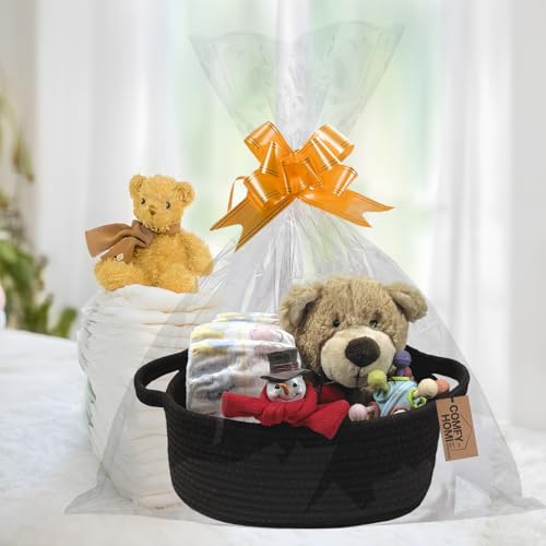 Image of COMFY-HOMI Oval Rope Basket with Handles for Shelves,Toys,Book, Cloth Storage Baskets for Organizing Toy Decorative Organizer for Living Room, Bathroom