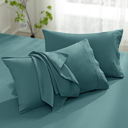 Aormenzy Microfiber Pillow Cases, Standard Size, Teal, Set of 2