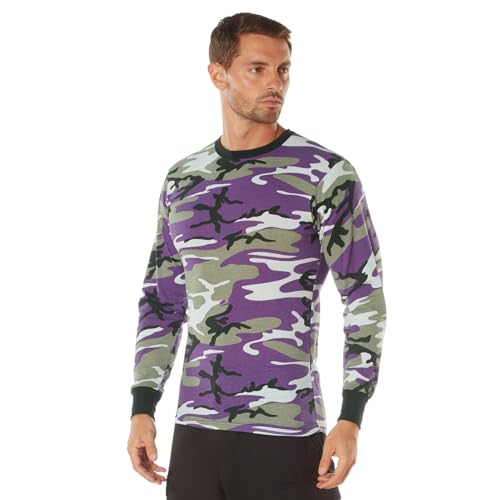 Rothco Long Sleeve Colored Camo T-Shirt - Ultra Violet Camo, Large