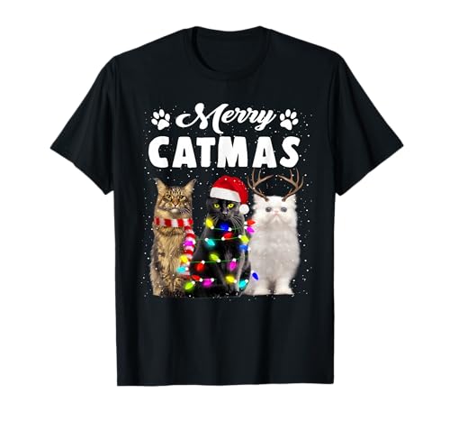 Merry Catmas Funny Cat Christmas Xmas Kittens Lovers T-Shirt
