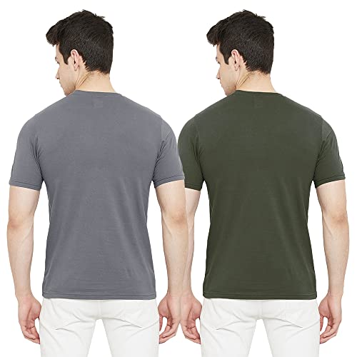 Image of Cotton Solid Regular Fit Half Sleeve T-Shirts for Men