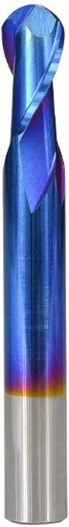 1pcs Ball Nose End Mill Cutter CNC Router Bits 4/6mm Shank 2 Flute CNC Router Bit Nano Blue Coated Carbide Milling Cutter Spiral Milling Tool(6x42x70)