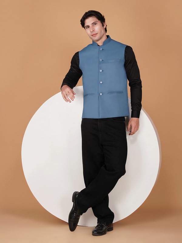 Image of DEIFIC Bandi Modi Koti, Nehru Jacket for Men, Cotton Waistcoat for All Occasion: Diwali, Wedding, Ethnic, Office Party, Formal & casual Look