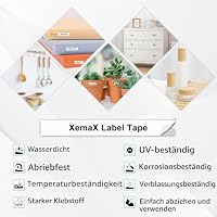 3x XemaX Schriftband Kompatibel für Brother P-Touch TZe-221 TZe221 für Brother P-Touch Bänder 9mm für PT-1010 H105 H100LB 1000 P300BT H100R D400 E100 H110 Beschriftungsgerät, Schwarz auf weiß – Ansicht 5