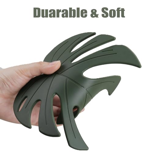 Generic Silicone Trivet Mat Set of 2, Monstera Pot Holders for Hot Pots and Pans, Soft Rubber Multi-Use Trivets for Kitchen Countertops, Tables, Non Slip Coasters, Large, Green by Generic - Image 5