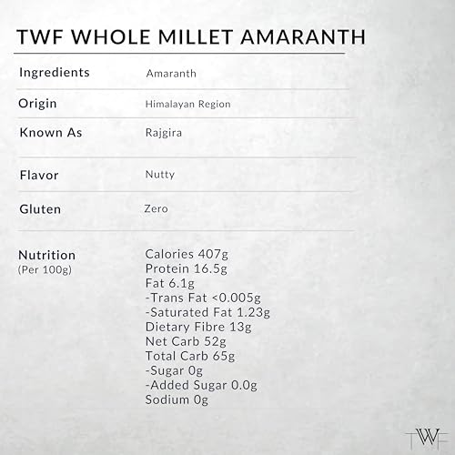 Image of TWF Unpolished Amaranth Whole Millet | 1kg | Hulled | Rajgira | Ramdana Seeds | Naturally Gluten-Free Supergrain | Calcium-Rich & Cholesterol-Free | Easy to Cook | Ideal for Fasting, Soups, Laddoos, Chapati & Salads
