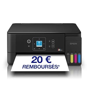 Epson EcoTank ET-2922 | pour Les domiciles Actifs | Wi-FI | A4 | Impression, Copie, numérisation | Écran LCD | Compatible AirPrint | Compacte | Jusqu’à 3 Ans d’Encre Inclus