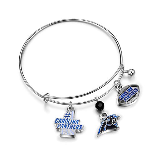 NFL Carolina Panthers Three Charm Logo Bracelet