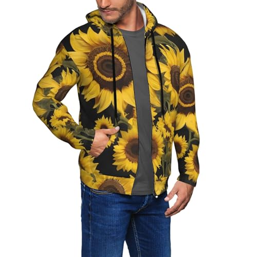 Sweat à capuche tournesols pour homme | Hoodie d'automne confortable